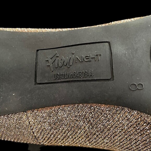 Fioni Night Prom Shoes Adult Size 8 B Gold Stardust Platform Pumps Womens - Picture 6 of 6